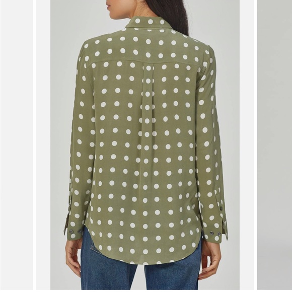 Equipment Dot-Print Button-Front Silk Signature Shirt - Picture 3 of 4